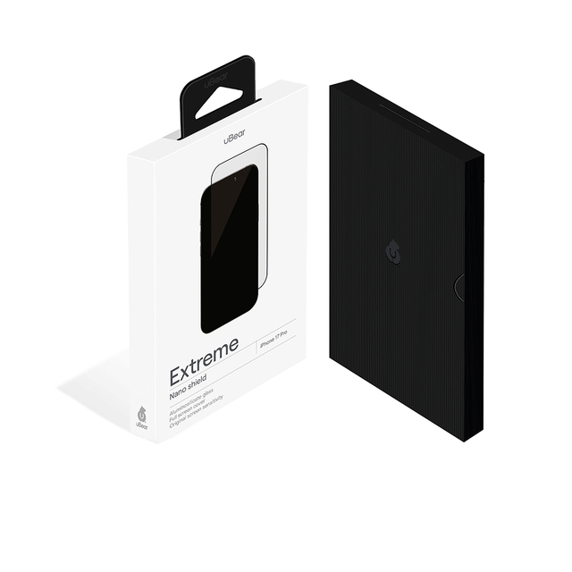 Защитное стекло uBear Extreme Nano Shield для iPhone 17 Pro, черный Защитное стекло uBear Extreme Nano Shield для iPhone 17 Pro, черный