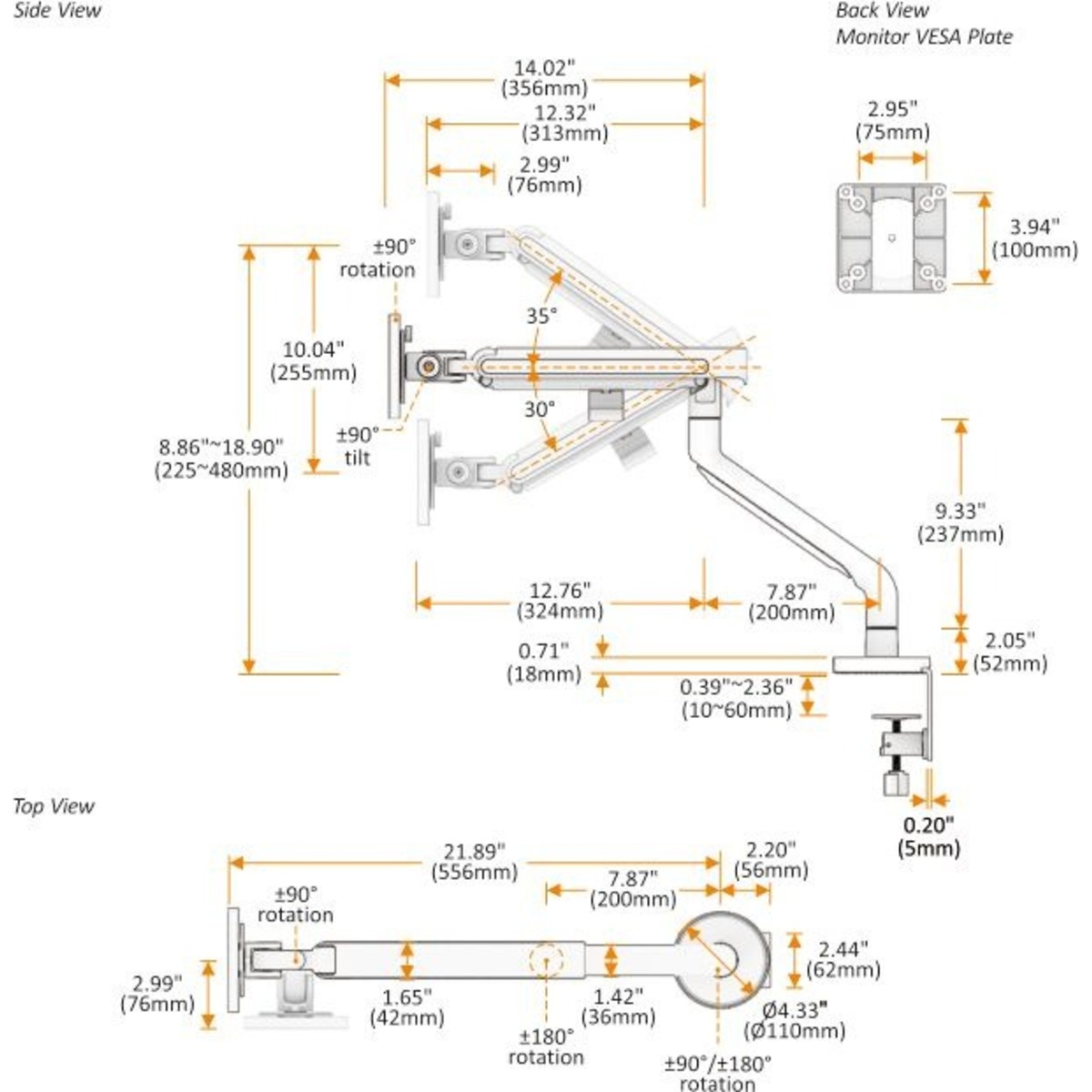 Кронштейн для мониторов Ultramounts UM725B, черный