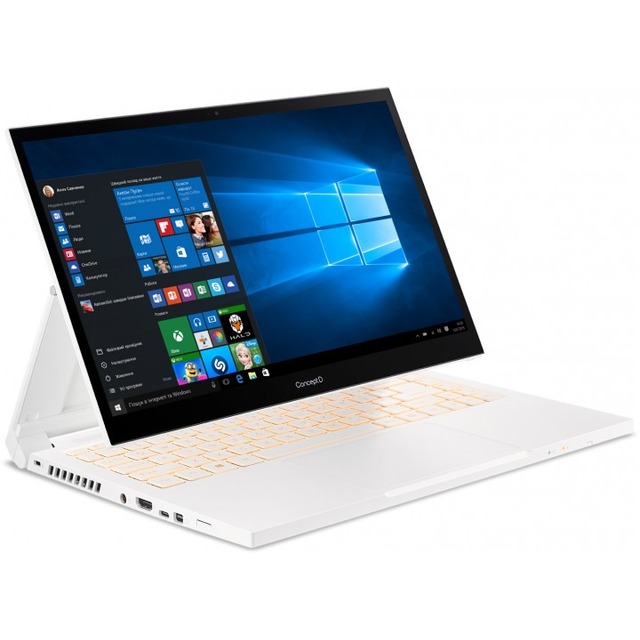 Ноутбук Acer ConceptD 3 Ezel CC314-72G-76F1 Core i7 10750H / 16Gb / SSD512Gb / NVIDIA GeForce GTX 1650 4Gb / 14 / IPS / Touch / FHD (1920x1080) / Windows 10 Professional / white / WiFi / BT / Cam