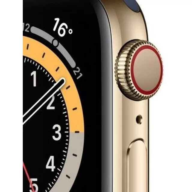 Умные часы Apple Watch Series 6 GPS 40mm Stainless Steel Case with Sport Band (Цвет: Gold/ Cyprus Green)