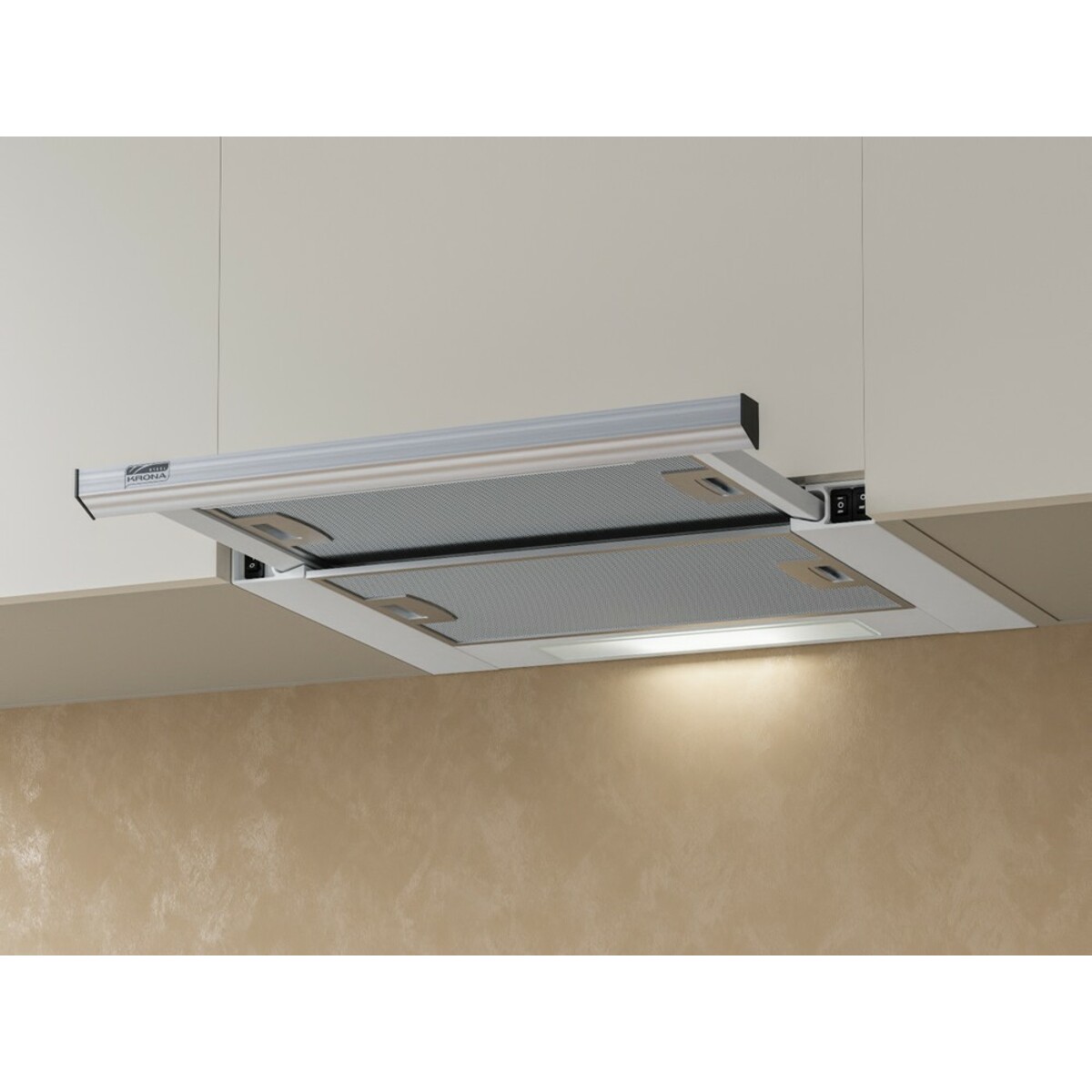 Вытяжка встраиваемая Kronasteel Kamilla slim 600 2M (Цвет: Inox / White)