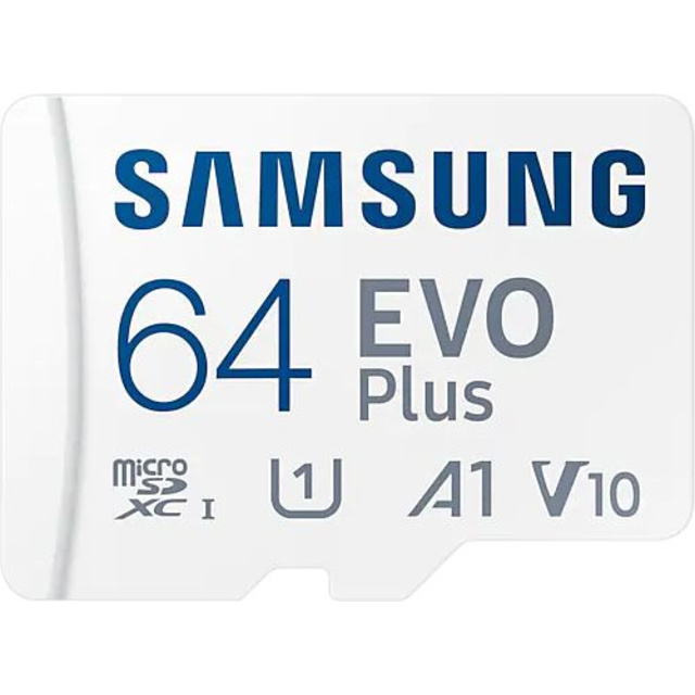Карта памяти microSDXC Samsung EVO Plus 64Gb (class10) + adapter, белый