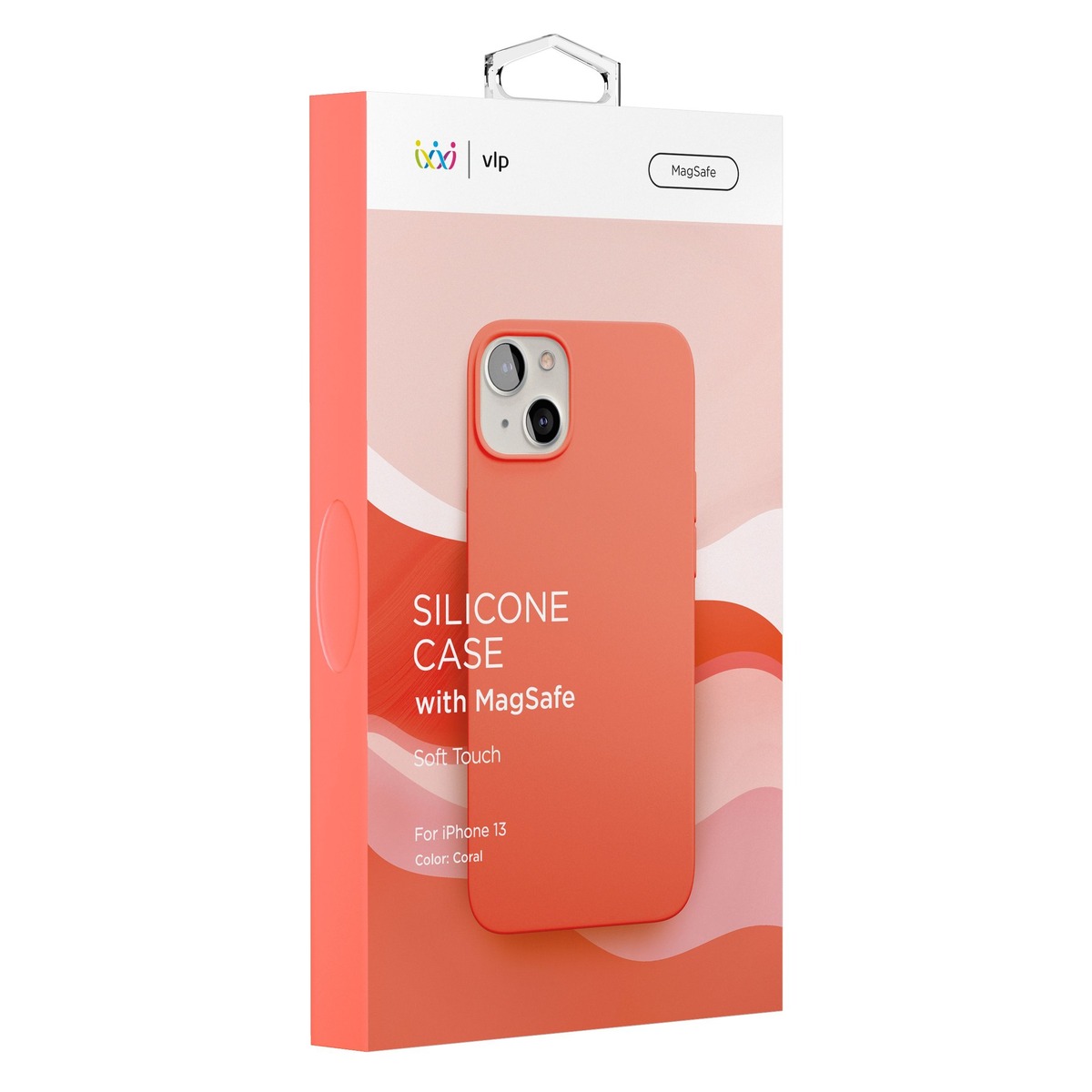 Чехол-накладка VLP Silicone Case with MagSafe для смартфона Apple iPhone 13 (Цвет: Coral)