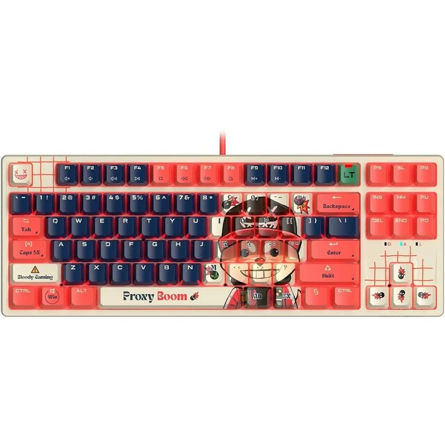 Клавиатура A4Tech Bloody AT87 Proxy Boom механическая (Цвет: Beige / Red)
