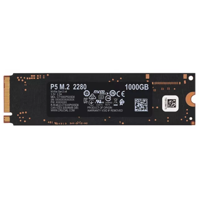 Накопитель SSD Crucial PCI-E 4.0 x4 1Tb CT1000P5PSSD8