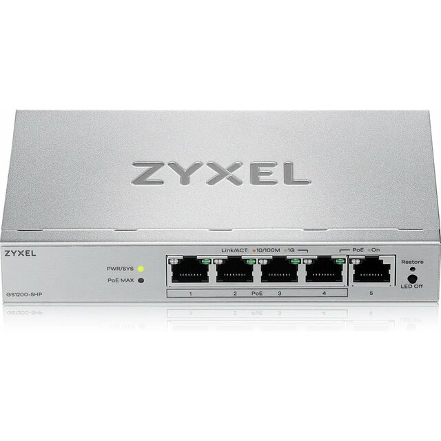 Коммутатор Zyxel GS1200-5HPV3-EU0101F Коммутатор Zyxel GS1200-5HPV3-EU0101F