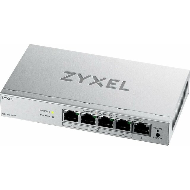Коммутатор Zyxel GS1200-5HPV3-EU0101F Коммутатор Zyxel GS1200-5HPV3-EU0101F