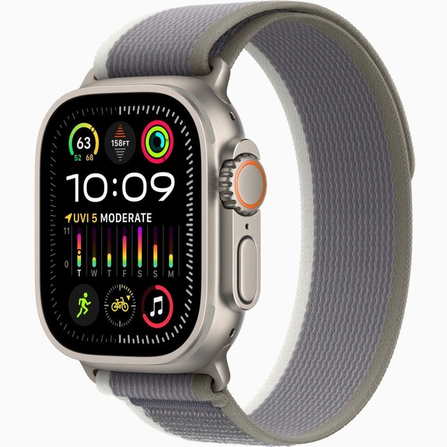Умные часы Apple Watch Ultra 2 49mm Titanium Case with Trail Loop M / L (Цвет: Green / Gray)