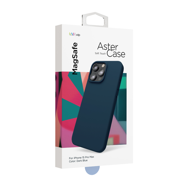 Чехол-накладка VLP Aster Case with MagSafe для смартфона Apple iPhone 15 Pro Max (Цвет: Dark Blue)