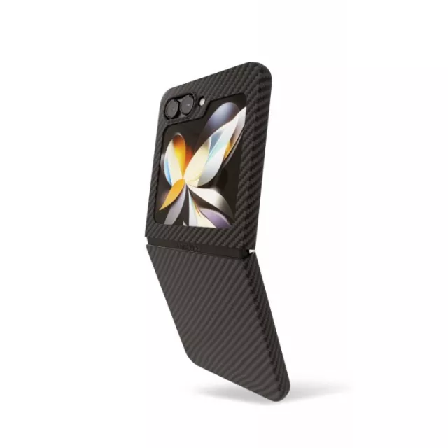 Чехол-накладка VLP Kevlar Сase для смартфона Samsung Z Flip 5, черный