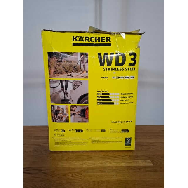 Строительный пылесос Karcher WD 3 S V-17 / 4 / 20 (Цвет: Yellow)