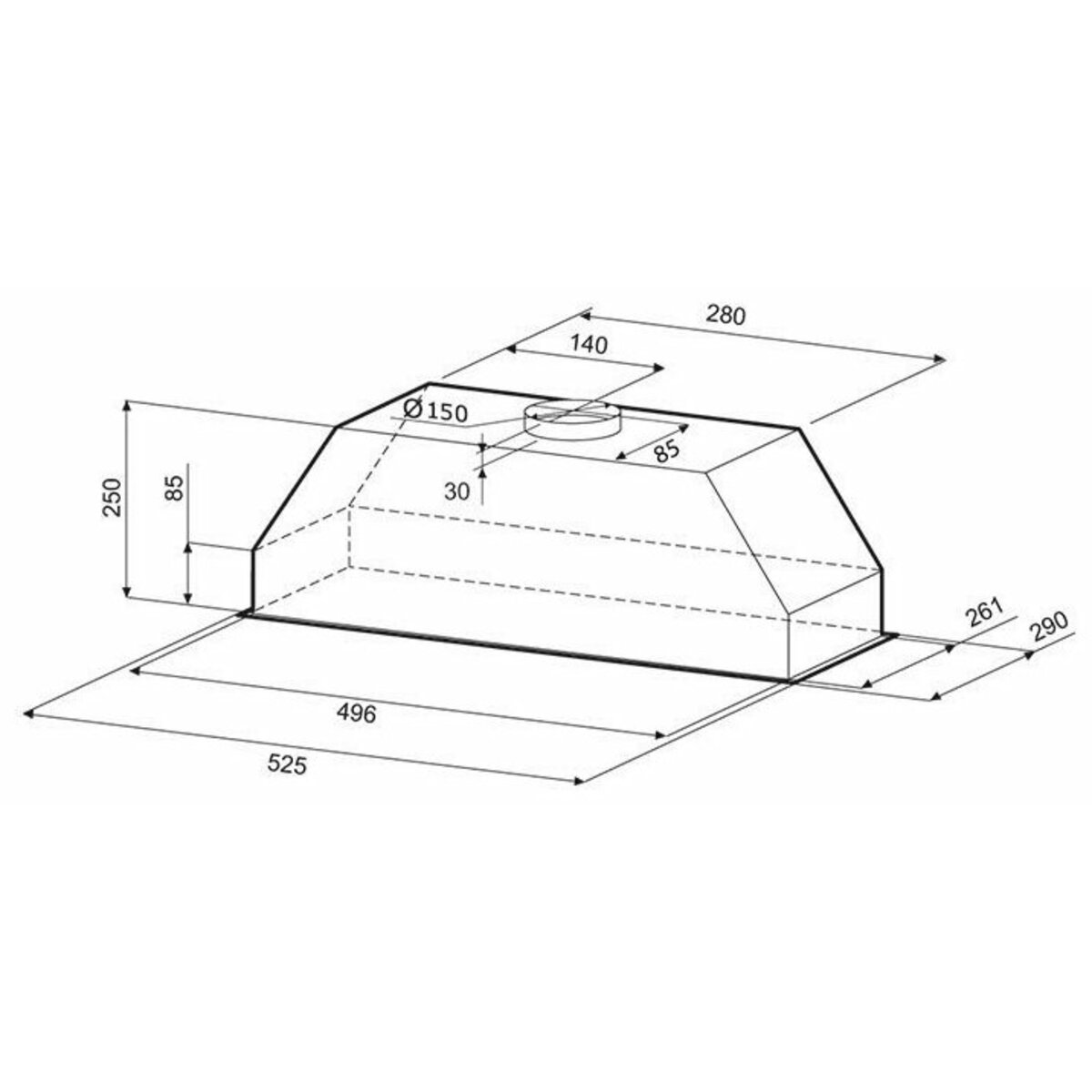 Вытяжка встраиваемая Krona Runa 600 S (Цвет: Inox)