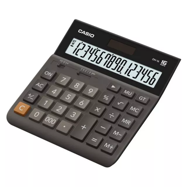 Калькулятор настольный Casio DH-16 коричневый/черный 16-разр.