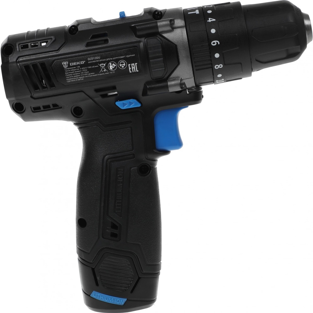 Дрель-шуруповерт Deko GCD12DU, черный