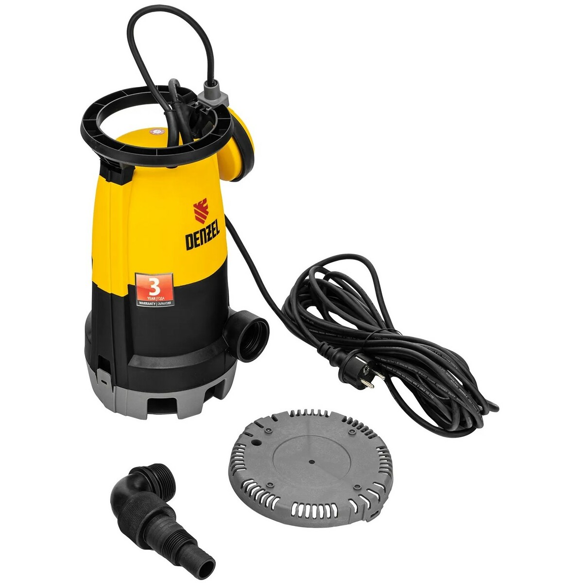 Садовый насос дренажный Denzel DP450S (Цвет: Yellow/Black)