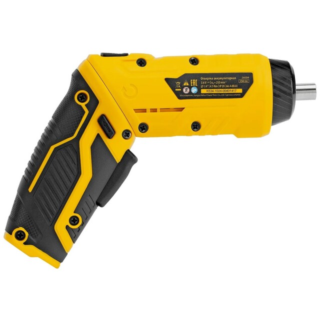 Отвертка аккумуляторная Denzel CSH-3.6 (Цвет: Yellow/Black)