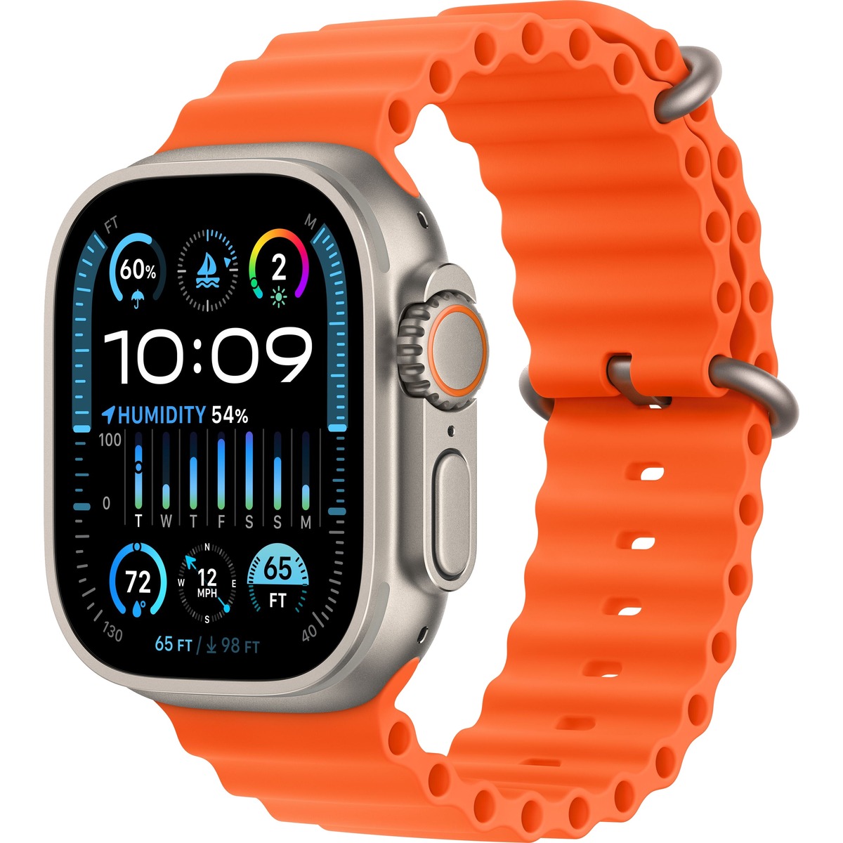 Умные часы Apple Watch Ultra 2 49mm Titanium Case with Ocean Band (Цвет: Orange)