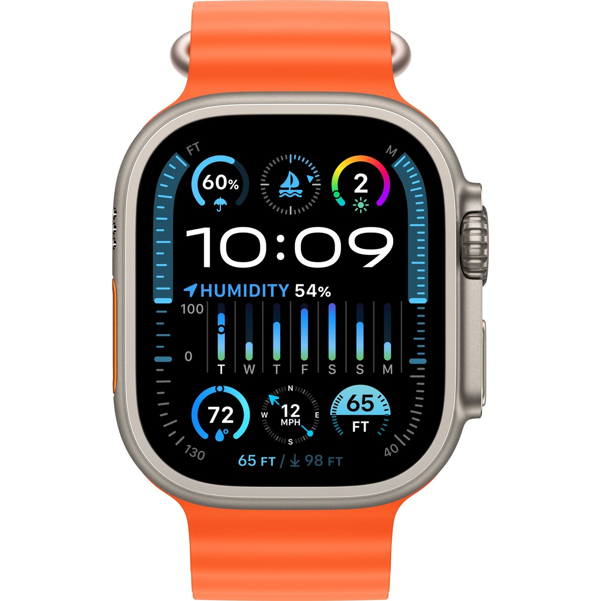Умные часы Apple Watch Ultra 2 49mm Titanium Case with Ocean Band (Цвет: Orange)