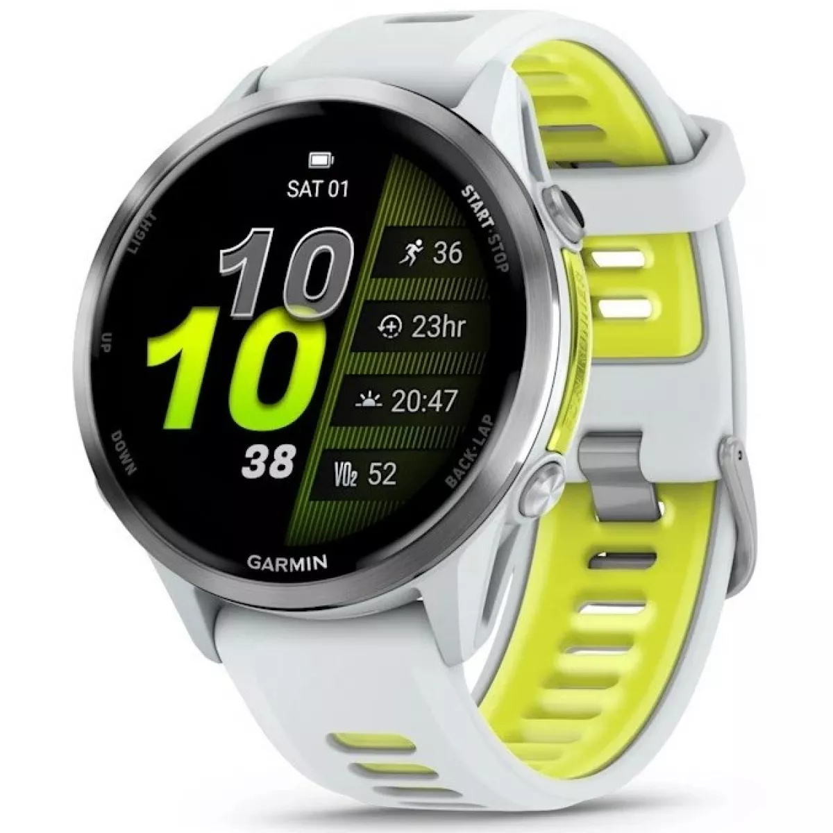 Умные часы Garmin Forerunner 970 47mm (Цвет: Whitestone/Translucent Amp Yellow) (010-02969-61)
