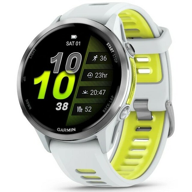 Умные часы Garmin Forerunner 970 47mm (Цвет: Whitestone / Translucent Amp Yellow) (010-02969-61)
