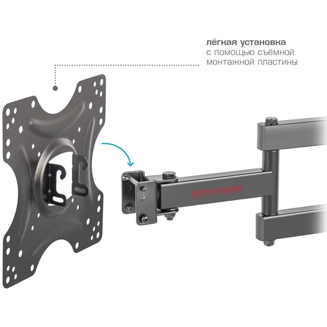 Кронштейн для телевизора Arm Media LCD-405, черный Кронштейн для телевизора Arm Media LCD-405, черный
