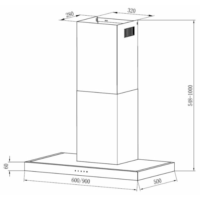 Вытяжка каминная Kronasteel Rut 3P-S 600 1M (Цвет: Inox)