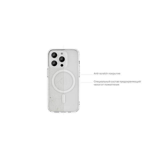 Чехол-накладка uBear Real Mag Case для смартфона Apple iPhone 14 (Цвет: Crystal Clear)