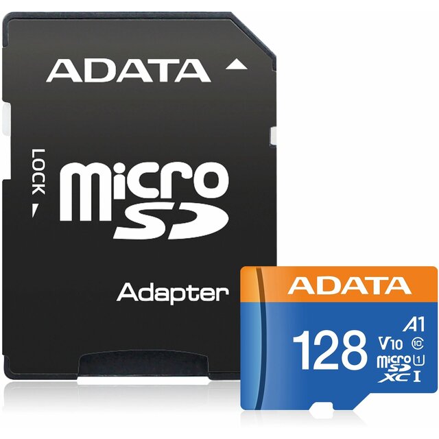 Карта памяти microSDXC 128GB A-Data AUSDX128GUICL10A1-RA1 Premier Pro + adapter, черный