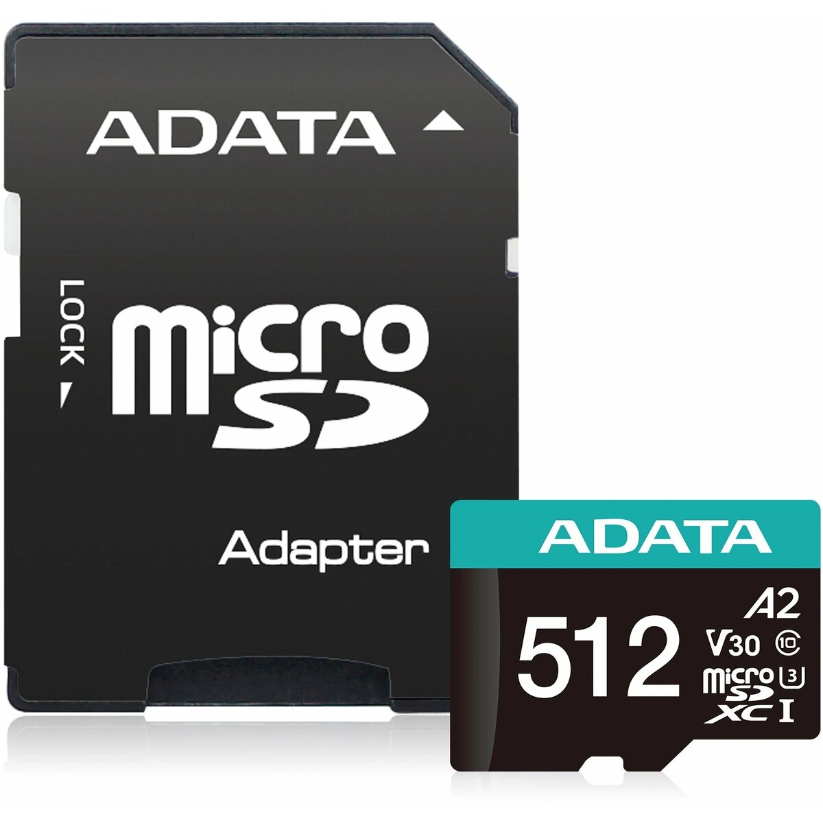 Карта памяти microSDXC 512GB A-Data AUSDX512GUI3V30SA2-RA1 Premier Pro + adapter, черный