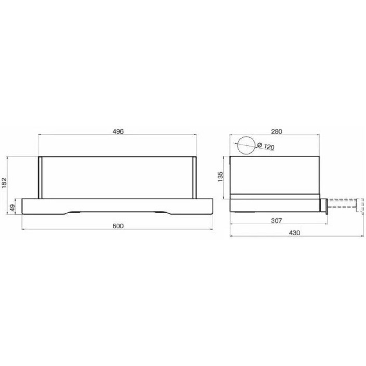 Вытяжка встраиваемая Elikor IG 6514 MB (Цвет: Inox)