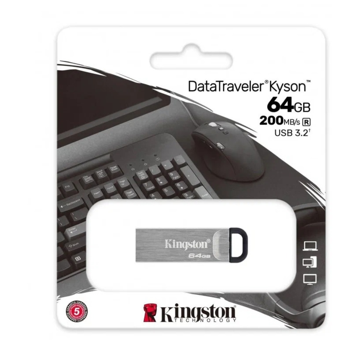 Флэш-накопитель Kingston 64Gb DTKN/64GB (Цвет: Silver)