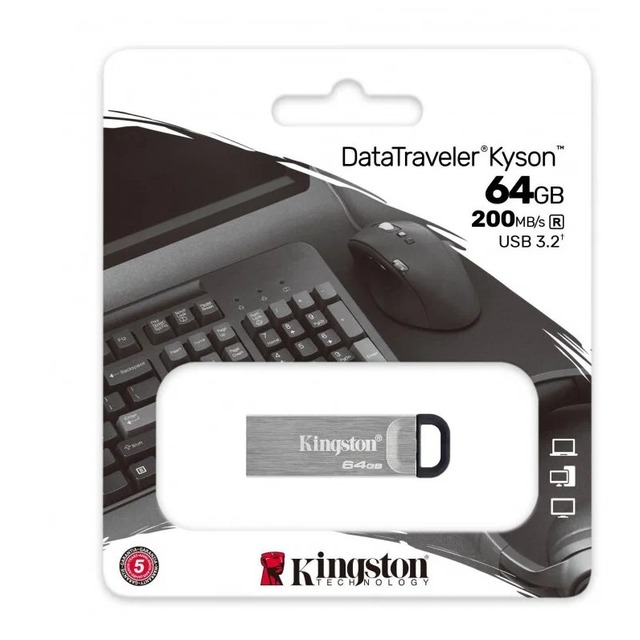 Флэш-накопитель Kingston 64Gb DTKN/64GB (Цвет: Silver)