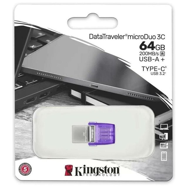 Флэш-накопитель Kingston 64GB DTDUO3CG3/64GB (Цвет: Purple)