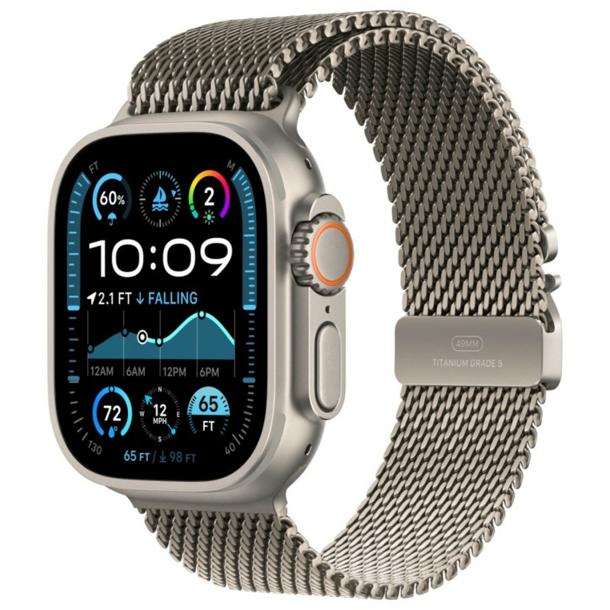 Умные часы Apple Watch Ultra 2 (2024) 49mm Natural Titanium Case with Natural Titanium Milanese Loop L (Цвет: Natural)