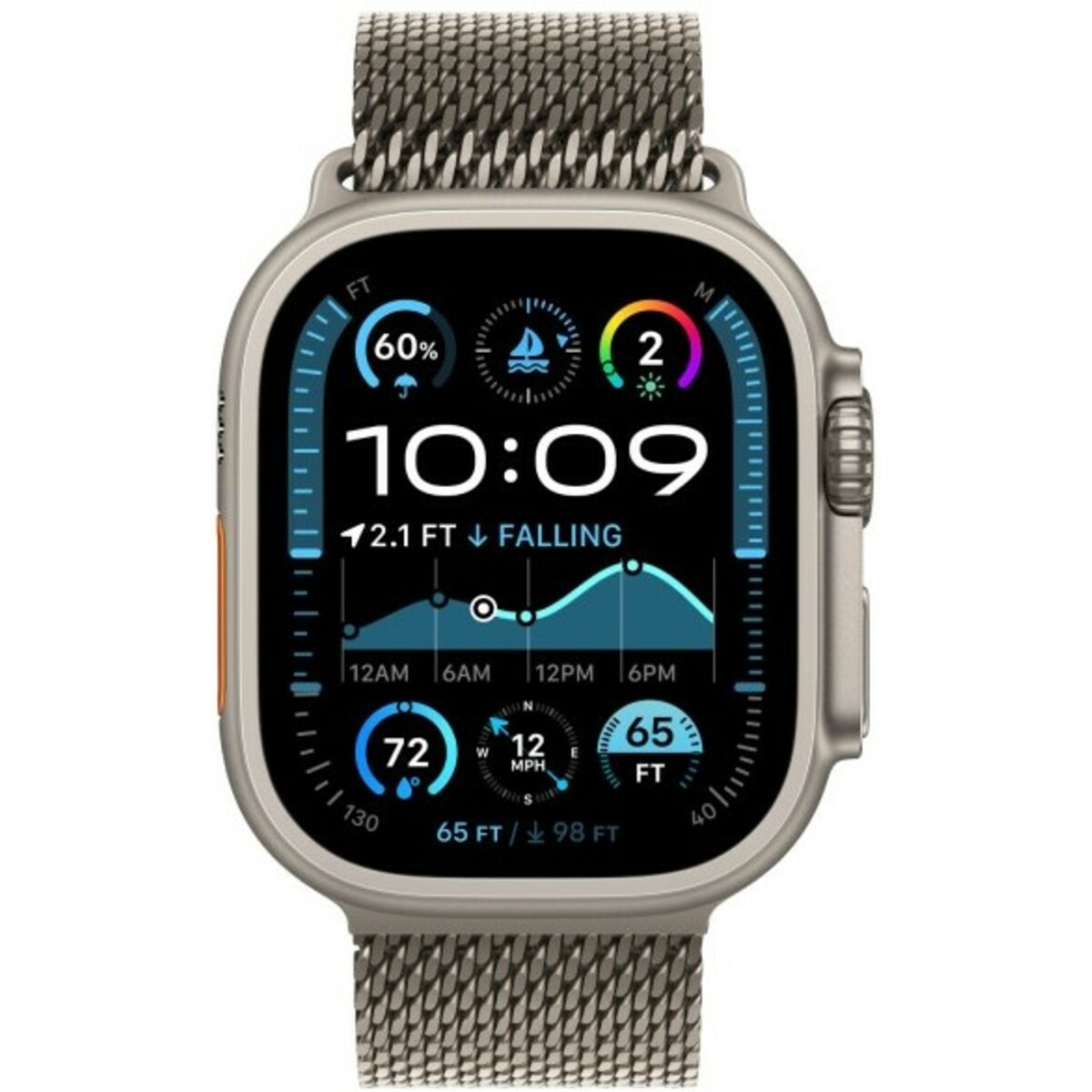 Умные часы Apple Watch Ultra 2 (2024) 49mm Natural Titanium Case with Natural Titanium Milanese Loop L (Цвет: Natural)