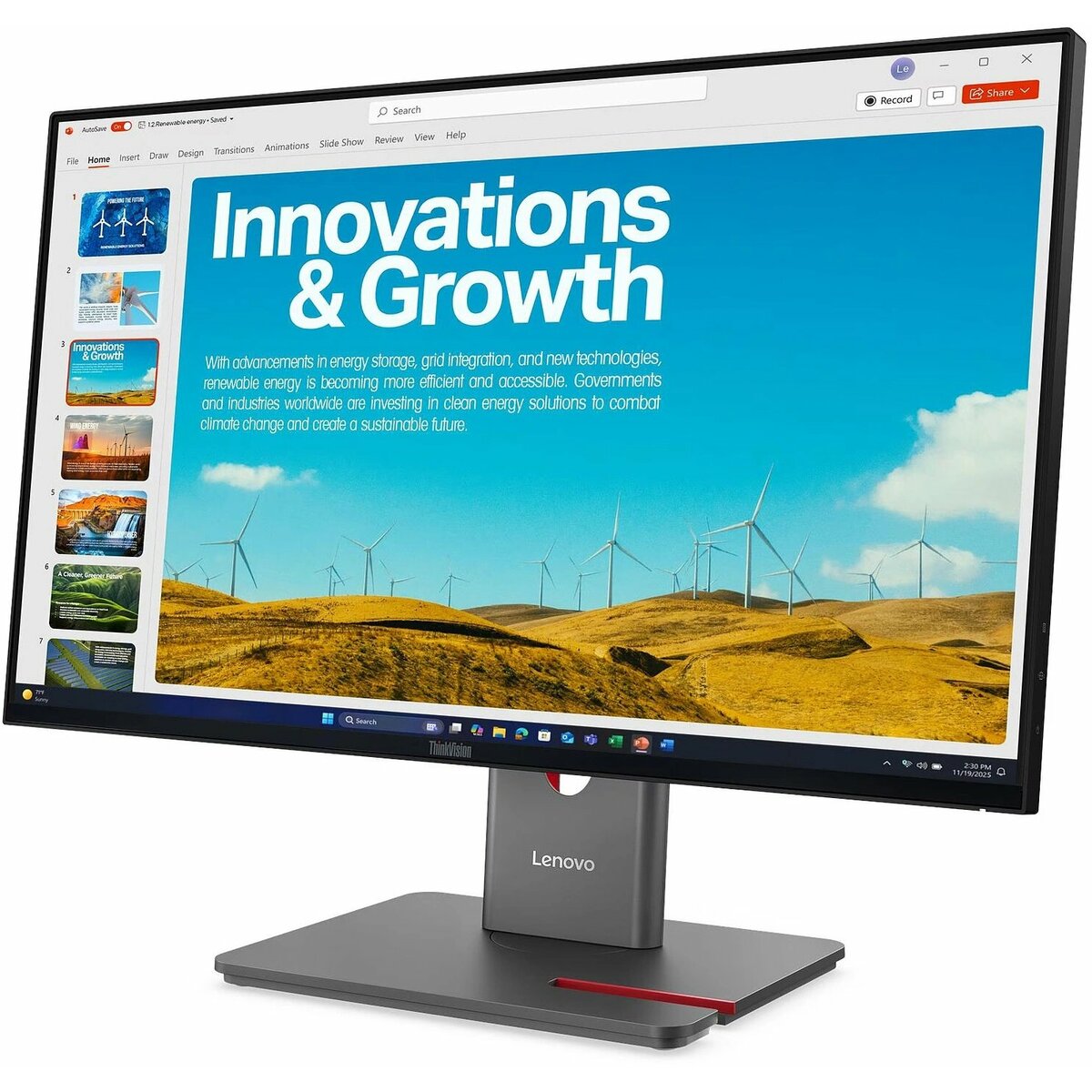 Монитор Lenovo 24" P24QD-40, черный 