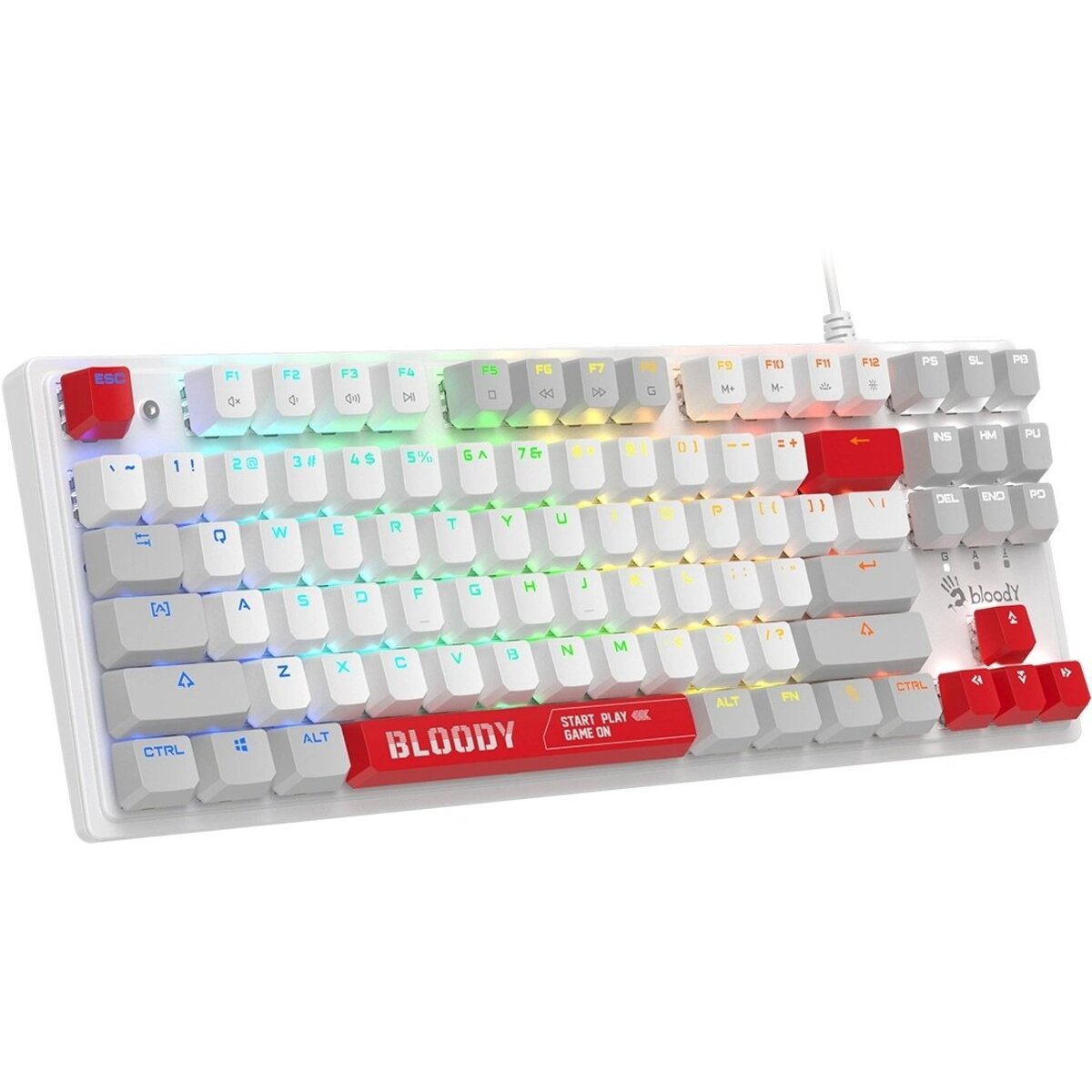 Клавиатура A4Tech S310N механическая (Цвет: White / Red) 