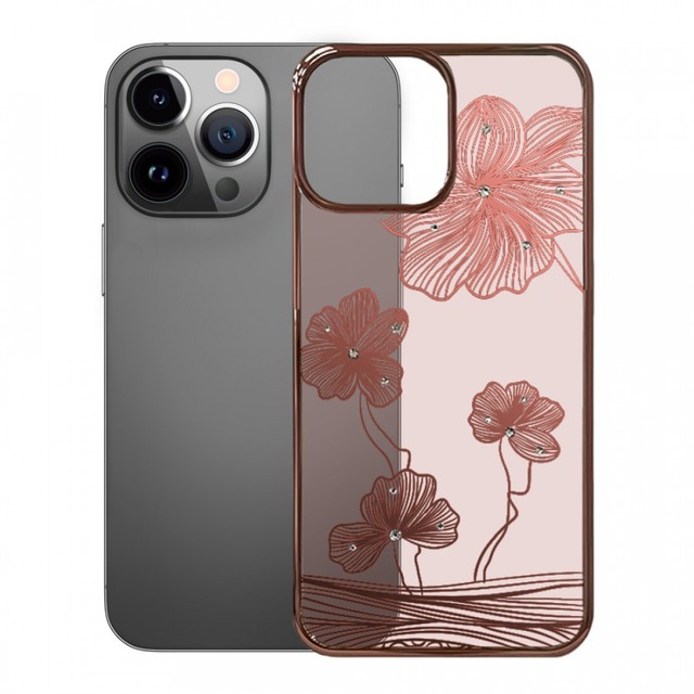 Чехол-накладка Devia Crystal Flora Series Case для iPhone 13 Pro Max (Цвет: Rose Gold)