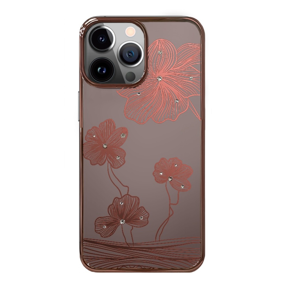 Чехол-накладка Devia Crystal Flora Series Case для iPhone 13 Pro Max (Цвет: Rose Gold)