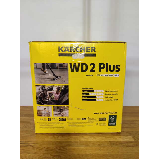 Строительный пылесос Karcher WD 2 Plus V-12 / 4 / 18 (Цвет: Yellow)