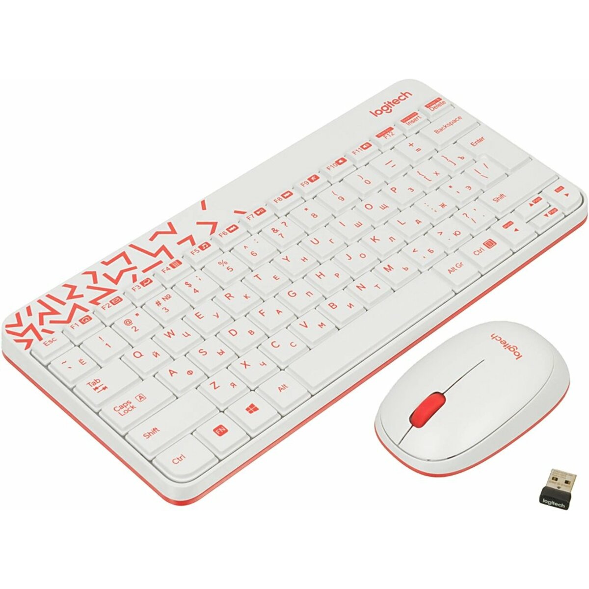 Клавиатура + мышь Logitech MK240 (Цвет: White / Red)