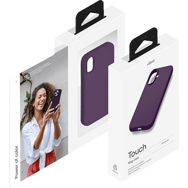 Чехол-накладка uBear Touch Mag Case для смартфона Apple iPhone 16 (Цвет: Dark Purple)