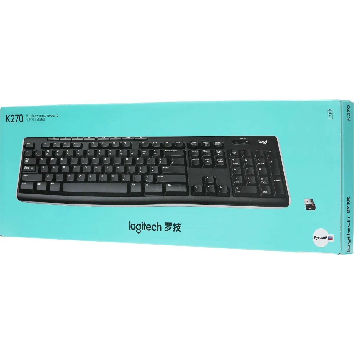 Клавиатура Logitech K270 (Цвет: Black / White)