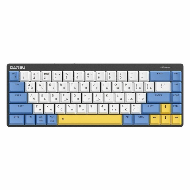 Клавиатура беспроводная Dareu EK868 (Цвет: White/Blue/Yellow)