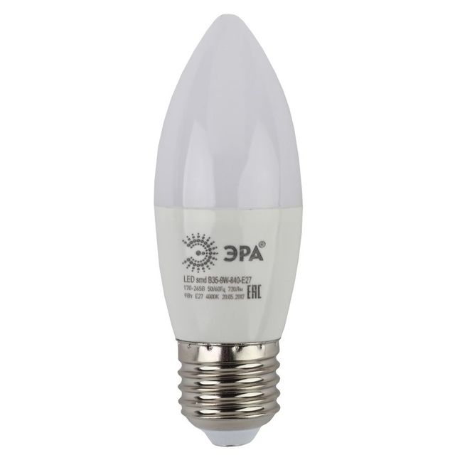 Лампа светодиодная Эра Standard B35-9w-840-E27 (3 шт) 9Вт цоколь:E27 4000K 265В колба:B35 (упак.:1шт) 