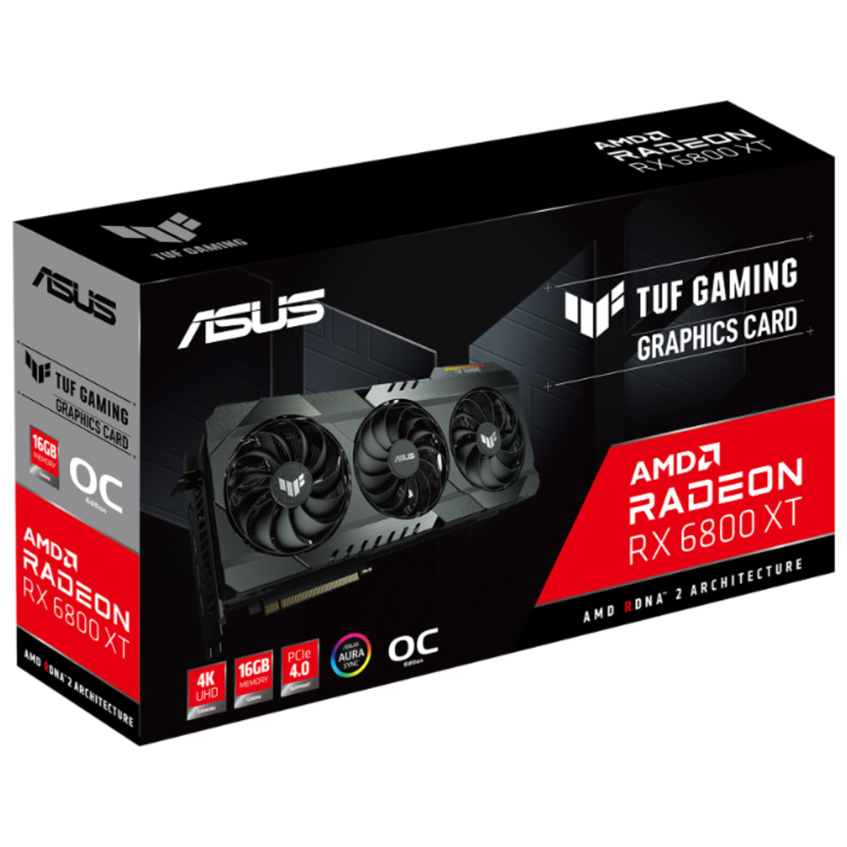 Видеокарта ASUS PCI-E 4.0 TUF-RX6800XT-O16G-GAMING AMD Radeon RX 6800XT 16384Mb 256 GDDR6 2065 / 16000 / HDMIx1 / DPx3 / HDCP Ret