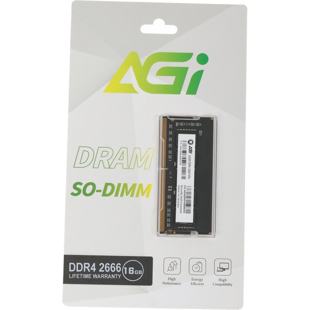Память DDR4 16Gb 2666MHz AGi AGI266616SD138 SD138 RTL PC4-25600 SO-DIMM 260-pin Ret