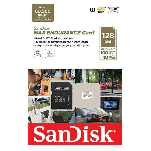Карта памяти SanDisk Max Endurance microSDXC 128Gb, белый