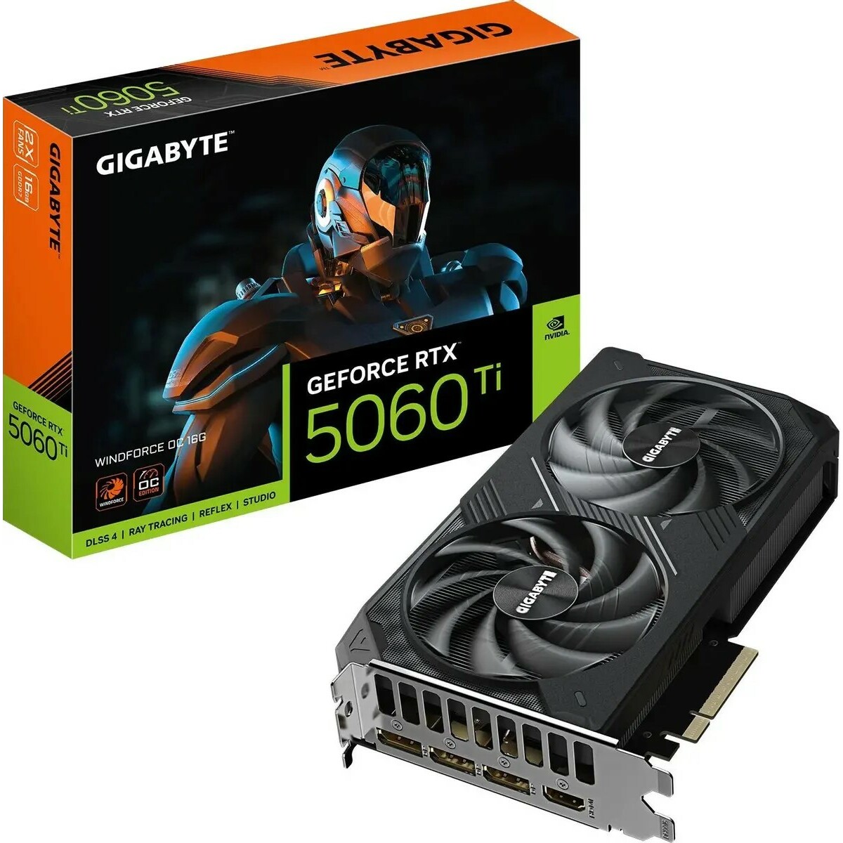 Видеокарта GIGABYTE GeForce RTX 5060 Ti WINDFORCE OC 16G (GV-N506TWF2OC-16GD)