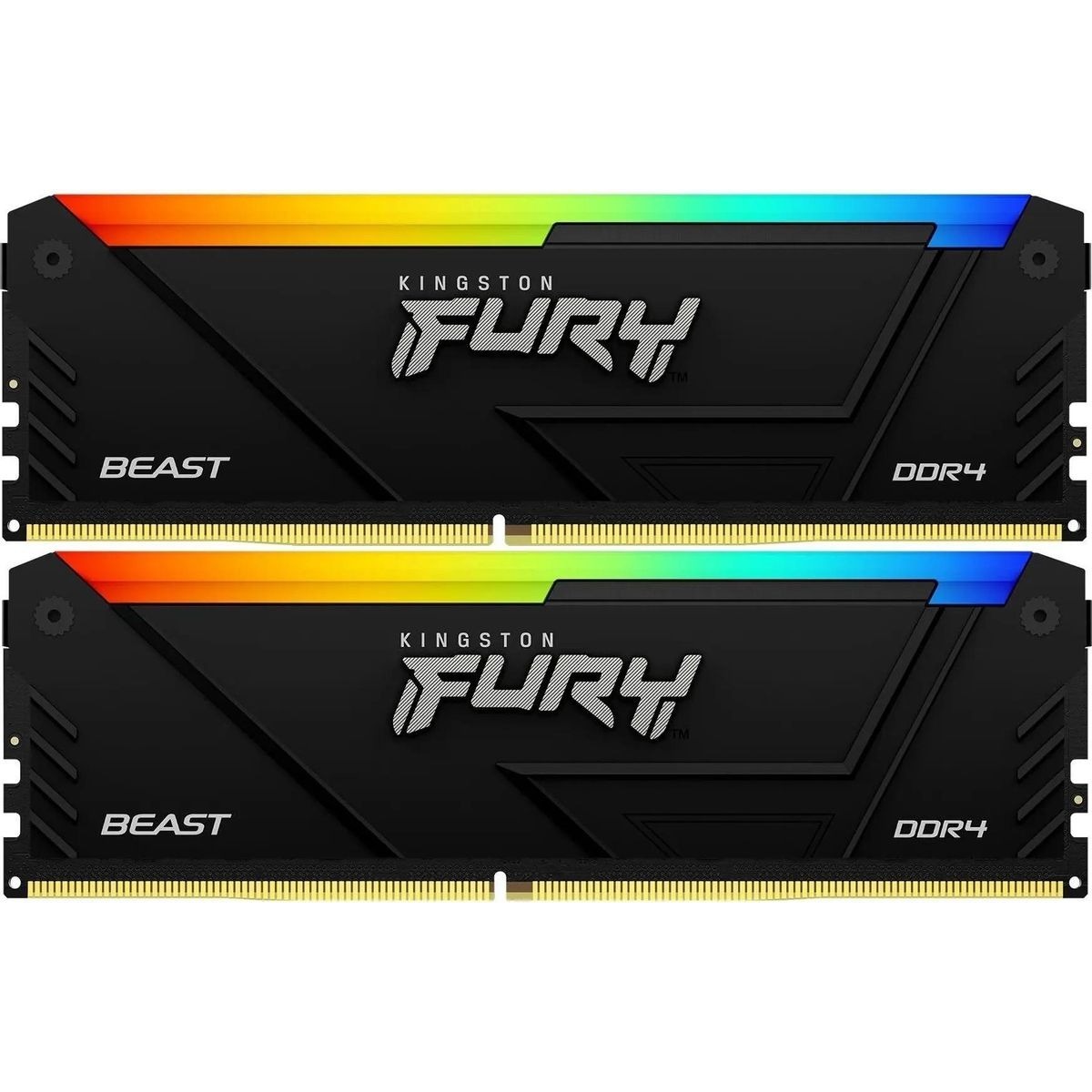 Память DDR4 2x16GB 3200MHz Kingston KF432C16BB2AK2/32 Fury Beast RGB RTL Gaming PC4-25600 CL16 DIMM 288-pin 1.35В kit single rank с радиатором Ret